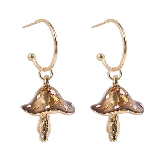 Dangling Mushroom Earrings