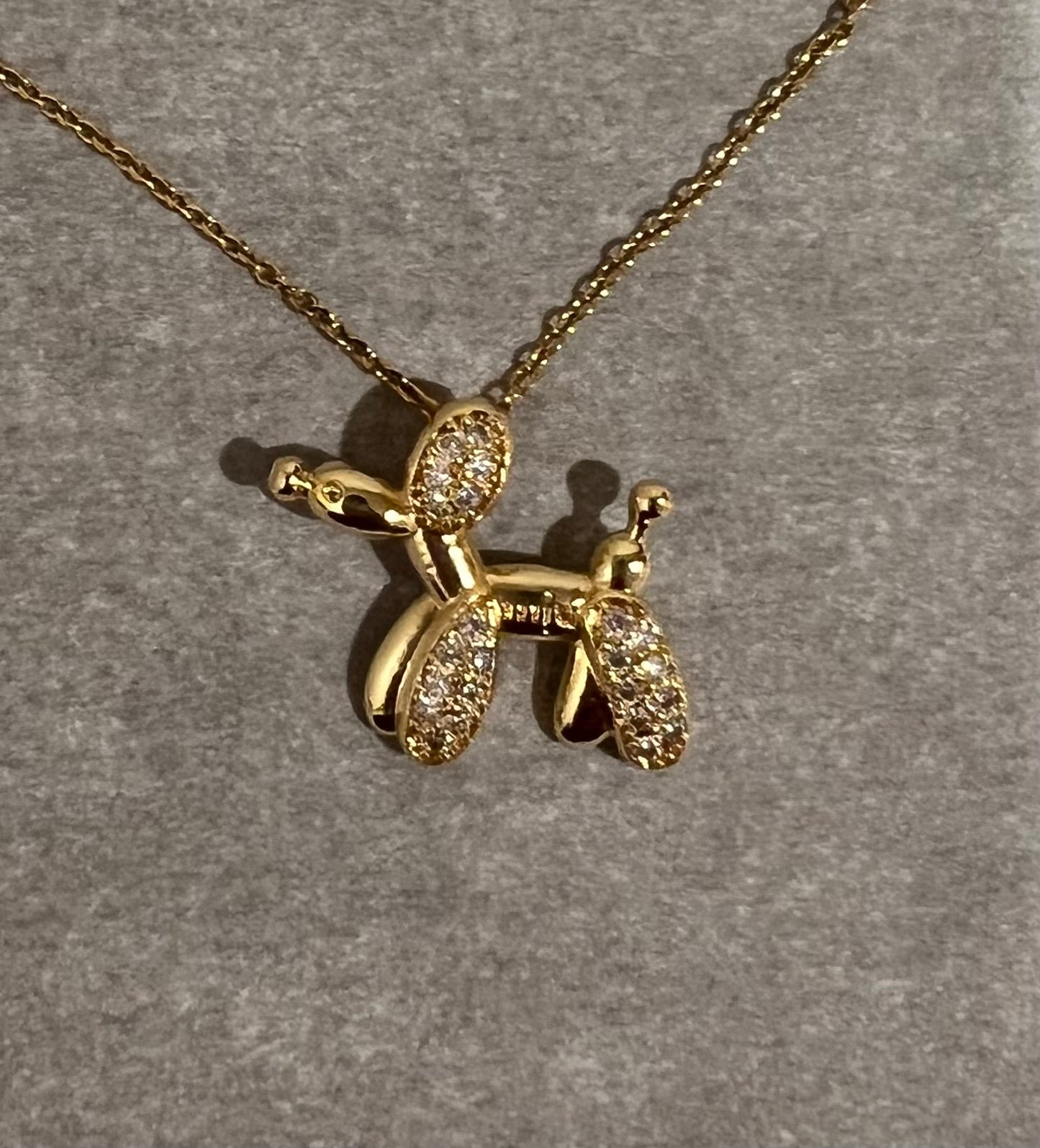 Balloon Dog CZ Necklace