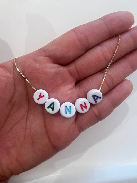 Personalized Acrylic Bead Necklace